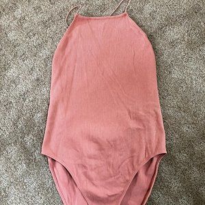 Light Pink Ribbed Bodysuit